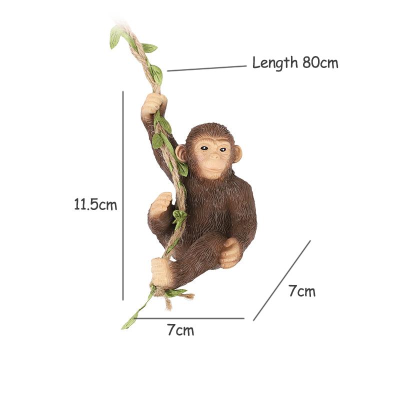 Creative Resin Animal Hanging Garden Ornaments - Koala & Orangutan Mini Figurines Decor for Lawn Garden Yard Terrace Patio Tree