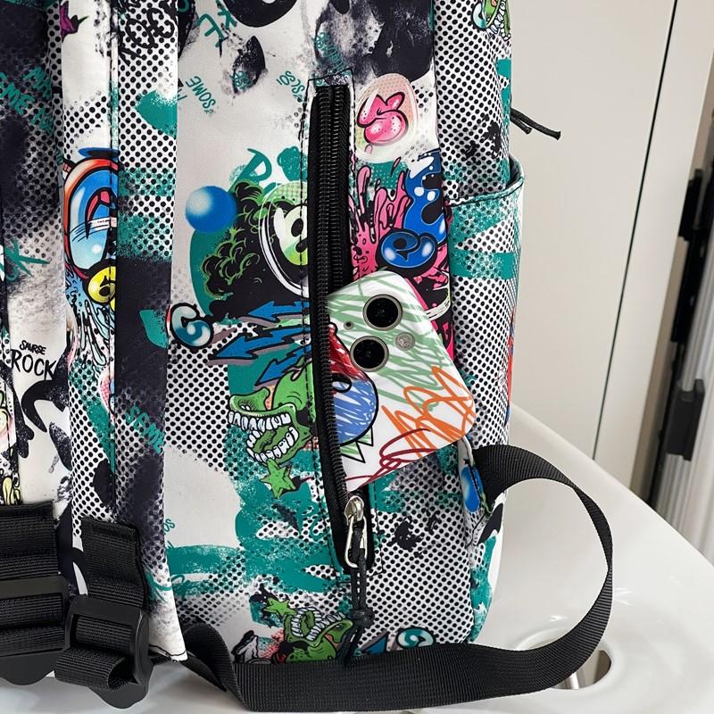 Uczeń Gimnazjum Tornister Duża Pojemność Plecak z Graffiti Plecak Unisex