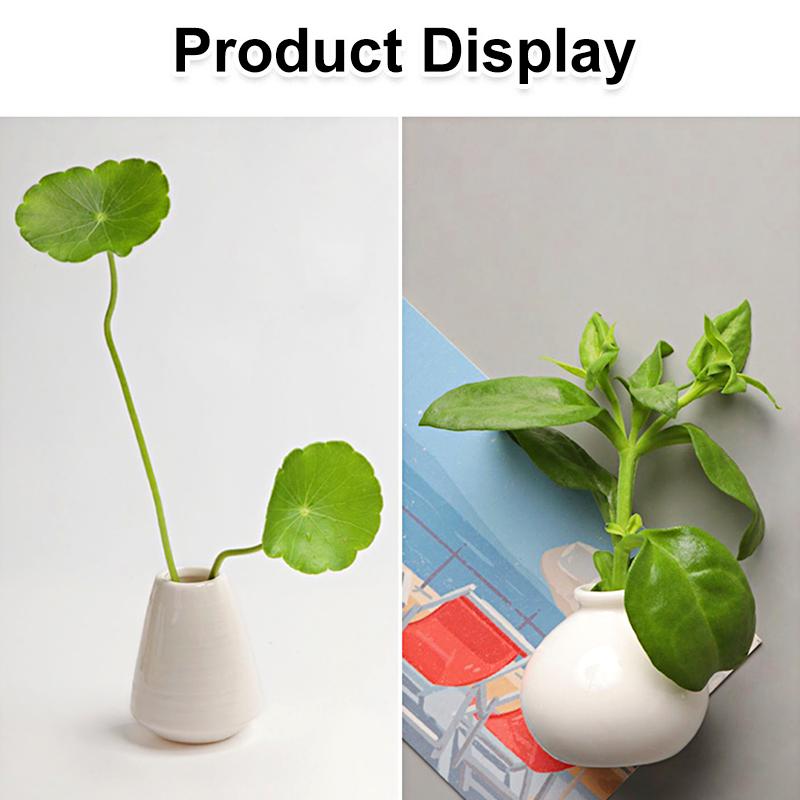 6 szt./zestaw Doniczka Magnetyczna Artykuły Gospodarstwa Domowego Mini Wazon Naklejka na Lodówkę Biała Porcelana Magnetyczny Wazon 3D Bez Roślin