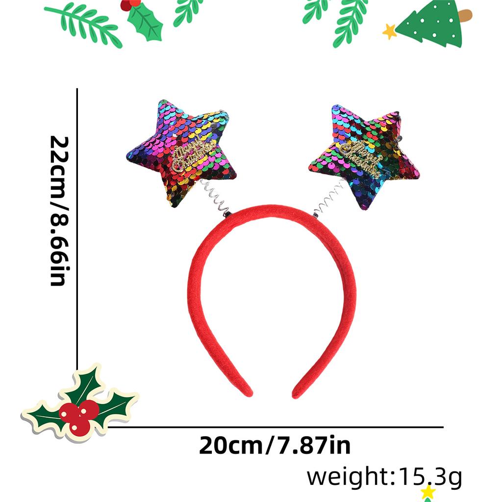 Deer Antlers Headband Long-Lasting Snowman Headband Christmas Tree Headband Glittering For Adult Christmas Parties