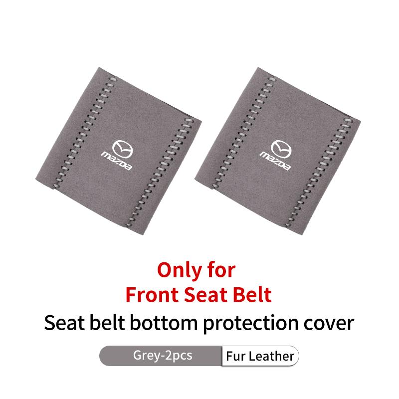 Car Buckle Protective Cover Fur Leather Safety Belt Protector Auto Accessories For Mazda 3 6 2 Axela CX5 CX3 CX30 CX9 Atenza IUE2