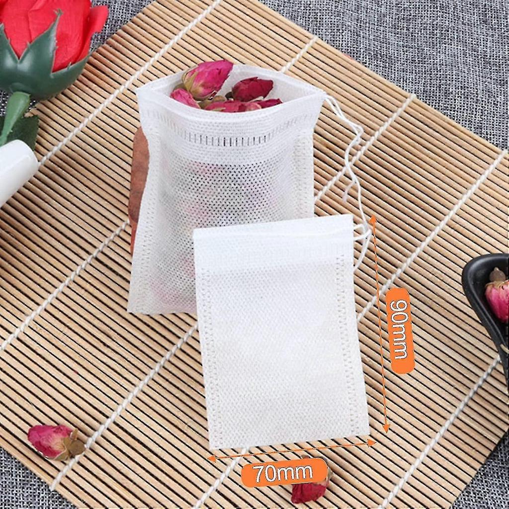 100 Pcs Disposable Empty Tea Bag Tea Filter With Drawstring For Loose Tea - Mishan