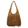 Vintage Matte Fringe Tote Bag Soft PU Shoulder Large Capacity Casual Work Commuter