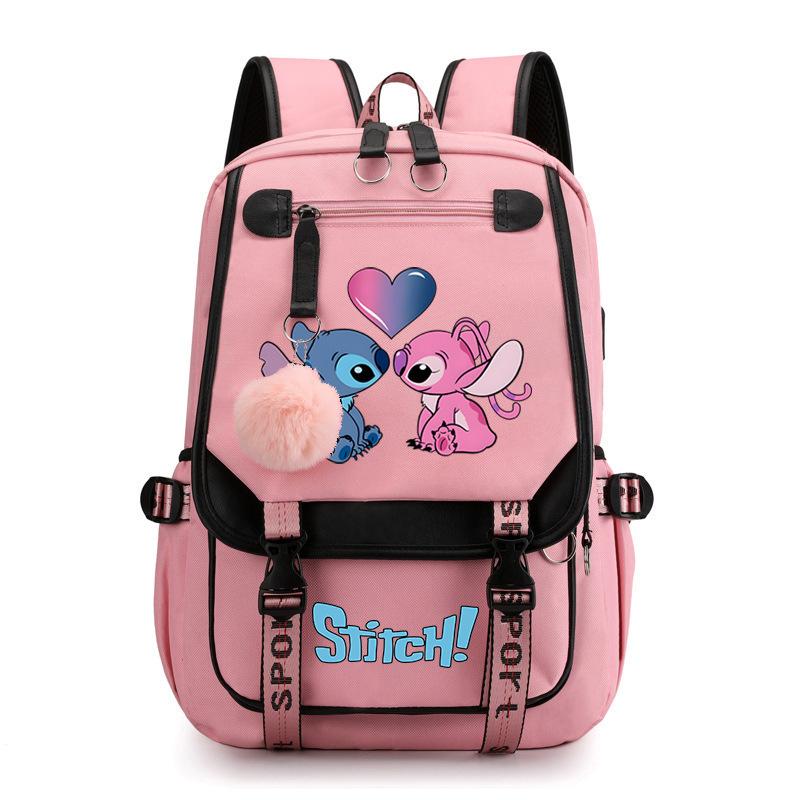 Cute Cartoon Printed Schoolbag Junior High School Student High School Student With Usb Multi-Function Student Schoolbag