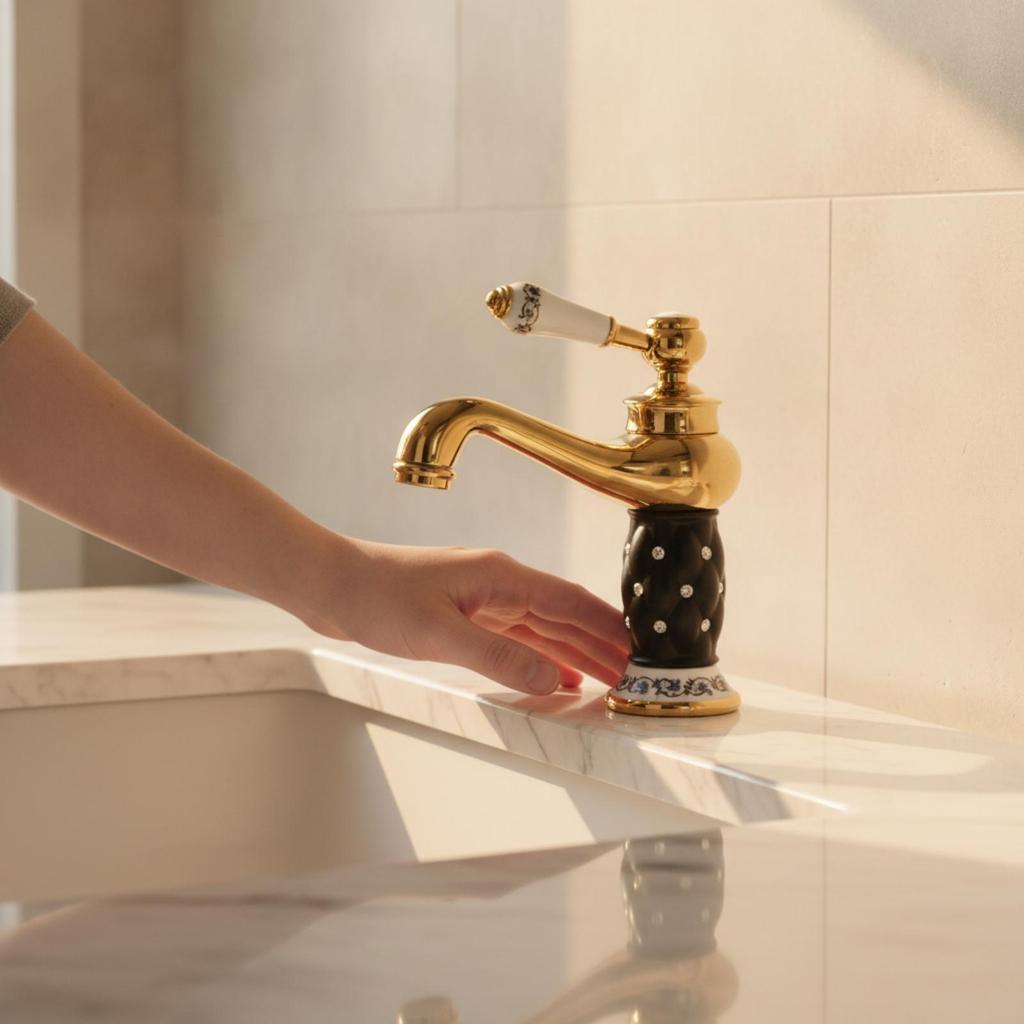 Single-Handle Bathroom Faucet Classic Sink Tap Curved for Vanity