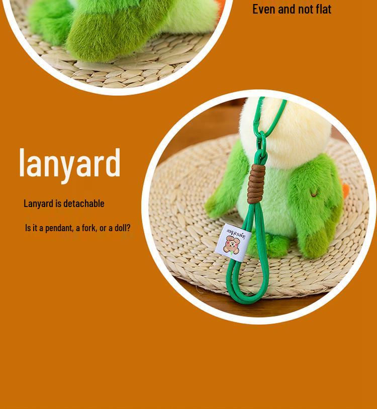 Small Plush Bird Keychain - Penguin & Parrot Figures Hanging Ornament