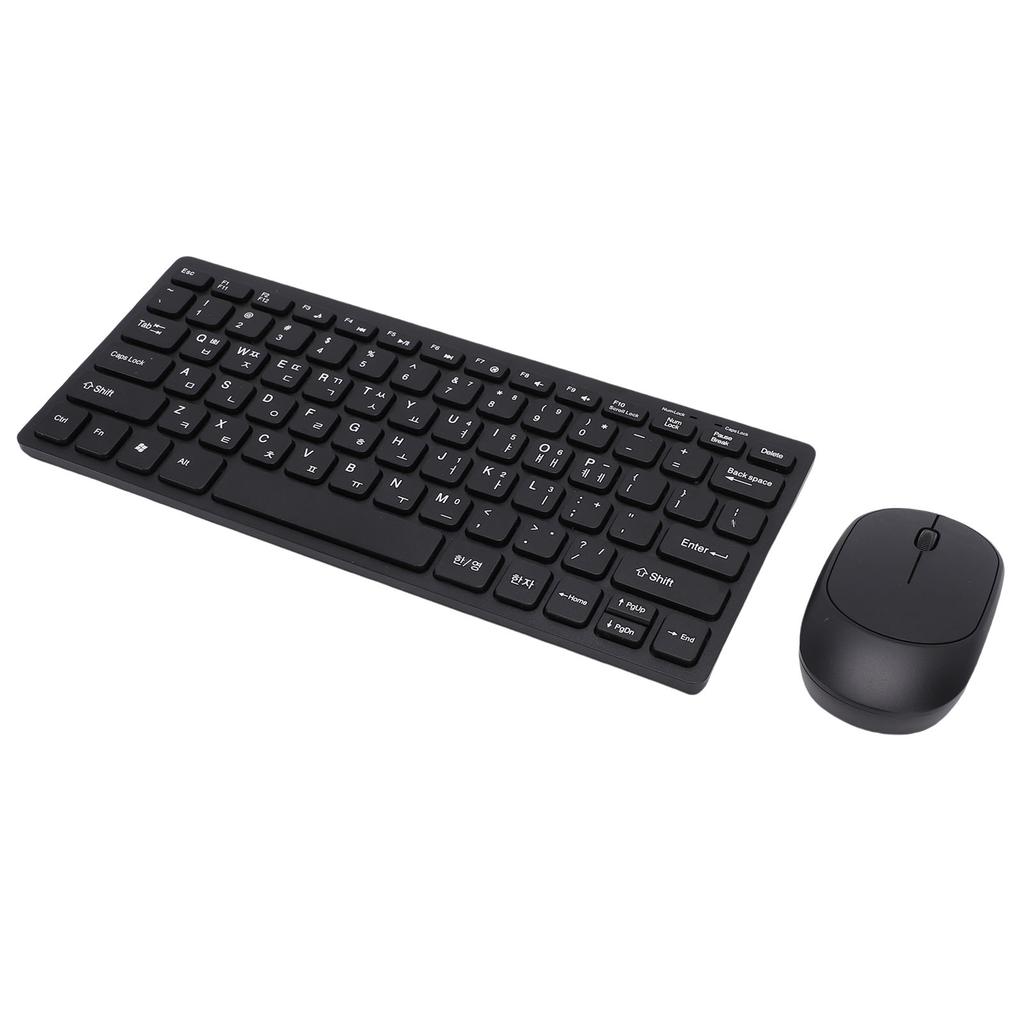 Keyboard Mouse Combo Slim Lightweight 2.4GHz Wireless 78 Key Korean Keyboard with Silent Mouse for PC Laptop