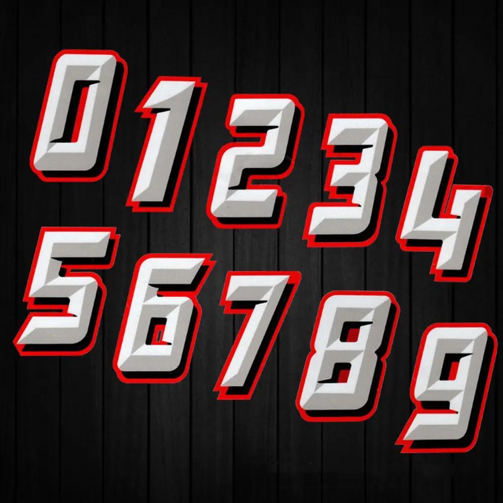 1pc Universal Number 0-9 Vinyl Decals Motorcycle Helmet Racing Sticker Motorcycle Decorative Decal Motorbike Styling Accessories