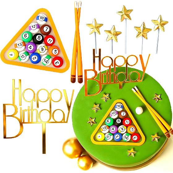 Billiards Cake Topper Billiards Ball Birthday Party Supplies Billiards Ball Birthday Cake Decoration Pool Cake Decorating birthday