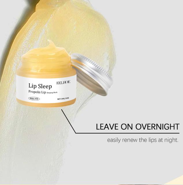 Propolis Sleep Lip Mask for Night Repair, Moisturizing, Diminishing Lip Lines, Removing Dead Skin, and Moisturizing