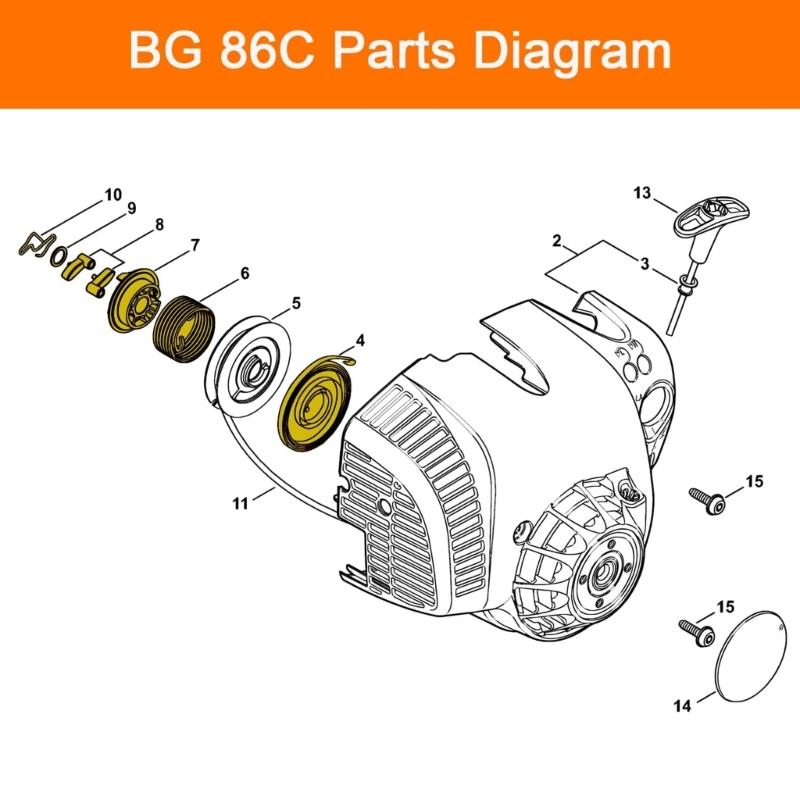 Set Molla di Riavvolgimento Avviamento Gruppo Puleggia di Riavvolgimento Per Soffiatori BG56C BG86C SH86C SH56C Parti di Ricambio Incluse