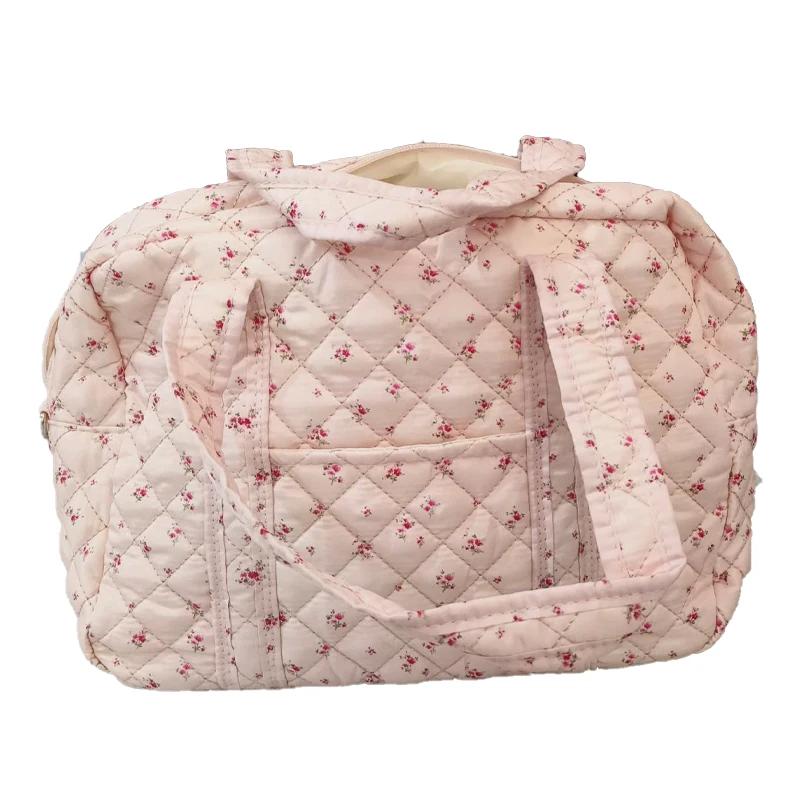 New Embroidered Mom Bag Storage Bag Large Capacity Mommy Travel Bag Fashion Multi-functional Handbag Lightweight Diagonal