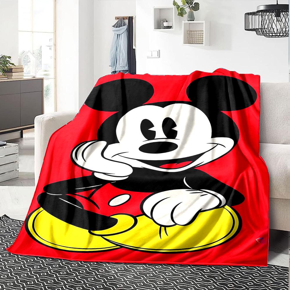 1 szt. Koc Flanelowy Klub Myszki Miki, Bardzo Miękki Ciepły Pluszowy Koc na Domową Sypialnię Łóżko Sofa Pokrowiec Kemping Piknik Prezent Y72427