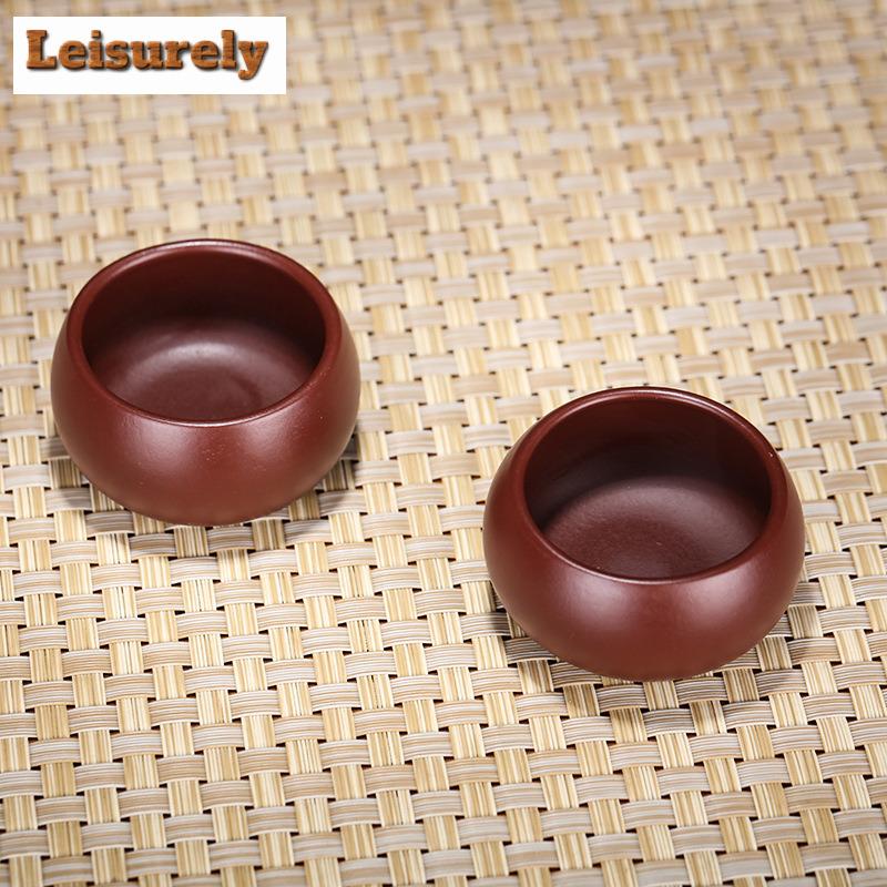 2pc/lot Yixing Boutique Purple Clay Teacup Raw Ore Zhu Mud Handmade Tea Bowl Master Tea Cup Customized Tea Set Accessories 50ml