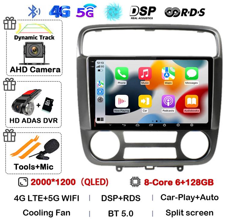 Android 14 Carplay Auto for Honda Stream 2001-2004 MT/AT 2din Car Radio Stereo Multimedia Video Player Audio Navigation GPS WIFI