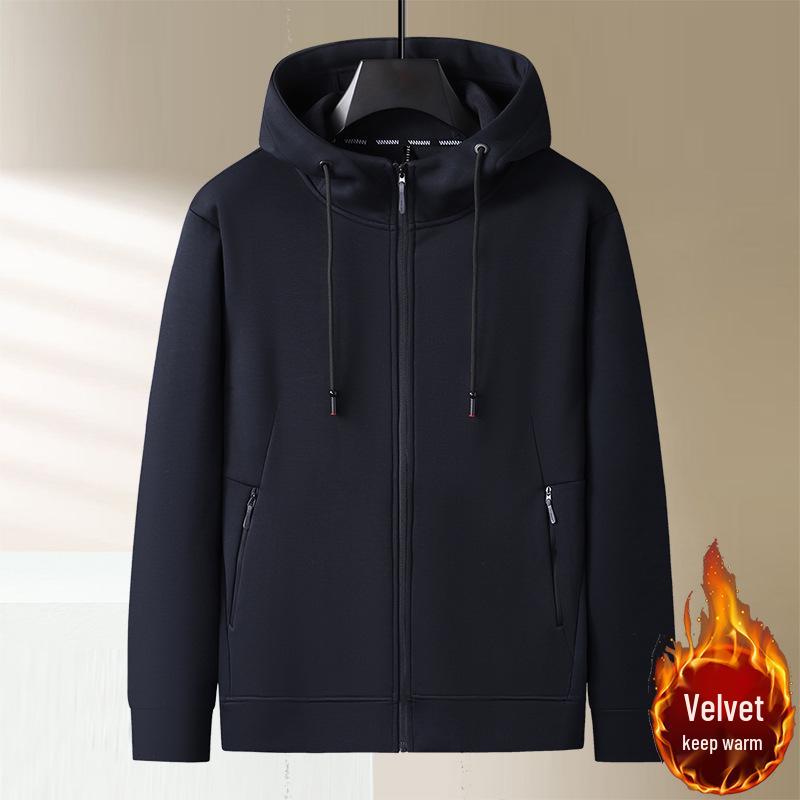 

Fat Brother Men s Plus Size Fleece-lined Hooded Jacket 2025 - Autumn/Winter Casual Sport Cardigan Hoodie 7XL (231-250 lbs) темно-синього кольору