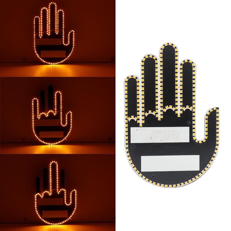 Car Back Window Sign Fun Gesture Finger Light with Remote Hand Gesture Light for Car Road Rage LED Sign Car Accessories