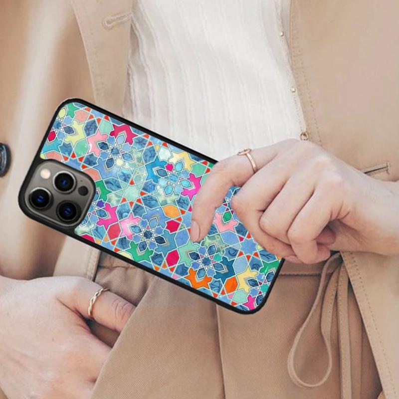 Muted Moroccan Mosaic Tiles Magnetic Phone Case For APPLE iPhone 17 Air 16 14 13 12 Pro Max 15 Plus Wireless MagSafe Cover