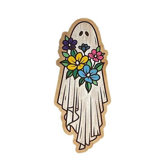 Halloween Ghost Fridge Magnet Duty Pumpkin Ghost Rustic Wood Cartoon Heavy Microwave Oven Whiteboard
