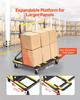 Drywall Cart Dolly, 816 Kg Load Capacity, Steel Panel Dolly with 4 Swivel Casters & Expandable Deck, Foldable Panel Truck Cart with Tie-Down Strap for
