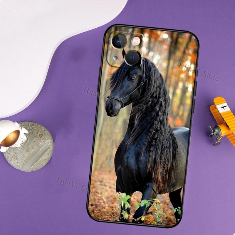 Beautiful Elegant Brown Horses Case For iPhone 14 13 Pro X XS Max XR 7 8 Plus Cover For iPhone 14 12 Mini 11 Pro Max SE 2020
