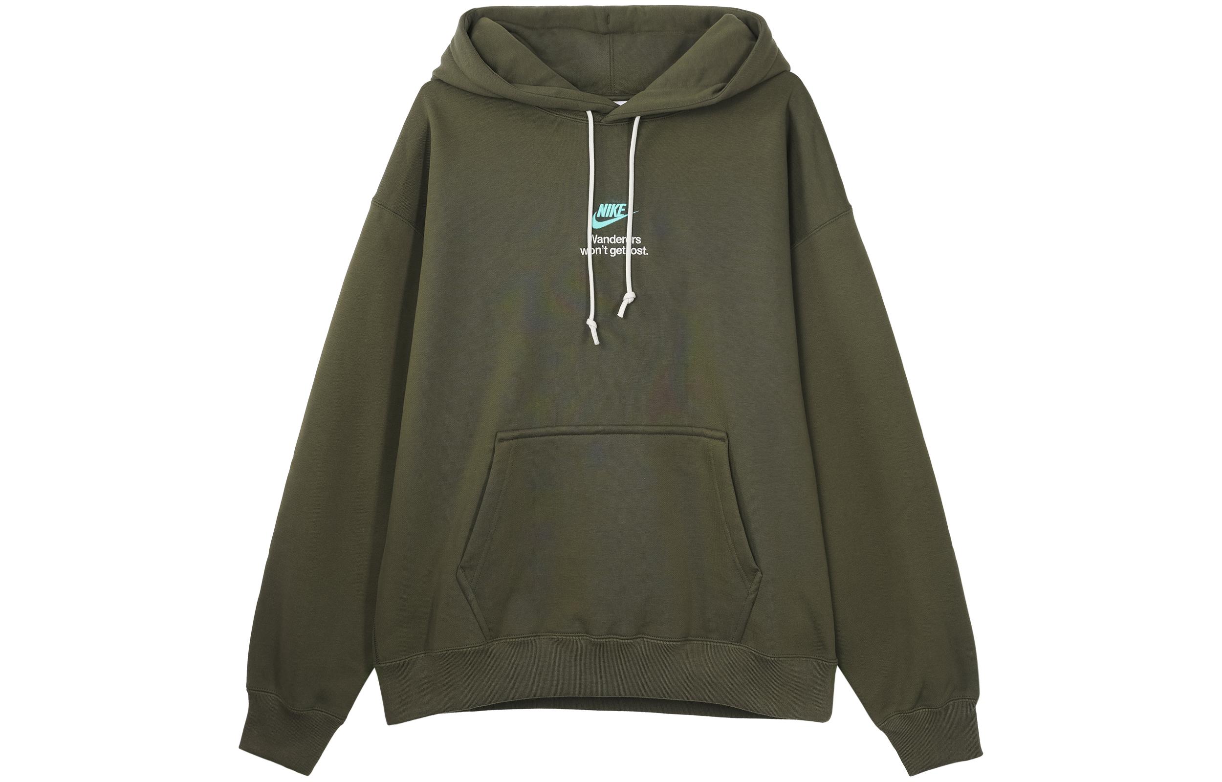 Nike Casual Hooded Fleece Lined Long Sleeved Pullover Sweatshirt Men s Olive Green FV4024-325 M