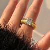 Punk Exaggerate Multicolour Crystal Rings for Women 18K Gold Plated Waterproof Twist Square Thick Ring Hiphop Vintage Jewelry