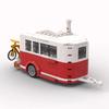 MOC Technisches Auto Kreativer VW T1 Campingbus und Anhänger 6 Noppen Breite Stadt Camping LKW Sets Bausteine Kinderspielzeug Geschenk