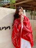 Card Salt Lake Tourism Oversized Fringe Shawl Women's Ethnic Style Thick Blanket