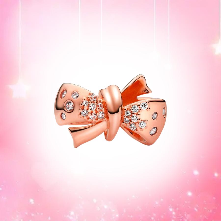 New Fine Diy Women Fashion Jewelry Present Butterfly Design Series Charm Beads Oversized Butterfly Sparkling Bow Fit Genuine Bracelet Accessories