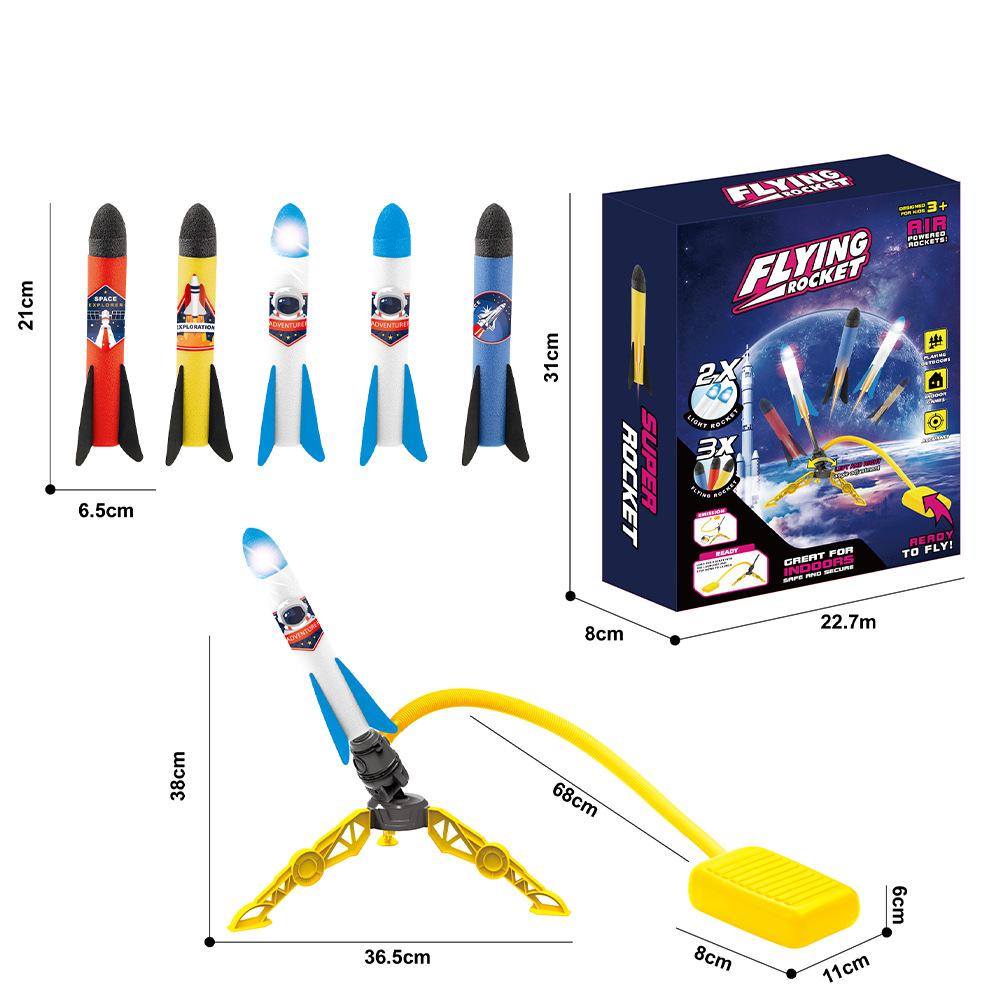3 Continuous Foot Step Light Rocket Launcher Toy Outdoor Leisure Sports Toy 3-6 Years Old