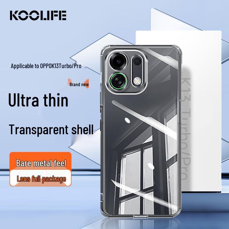 KOOLIFE OPPO Transparent Soft TPU Phone Case with Full Lens Protection
