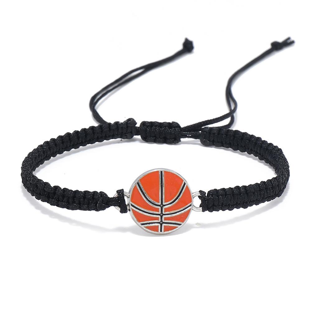 

Fashion Handmade Braided Rope Bracelet Charms FootBall Basketball Sport Fans Braclet For Men Wristband Jewelry Homme