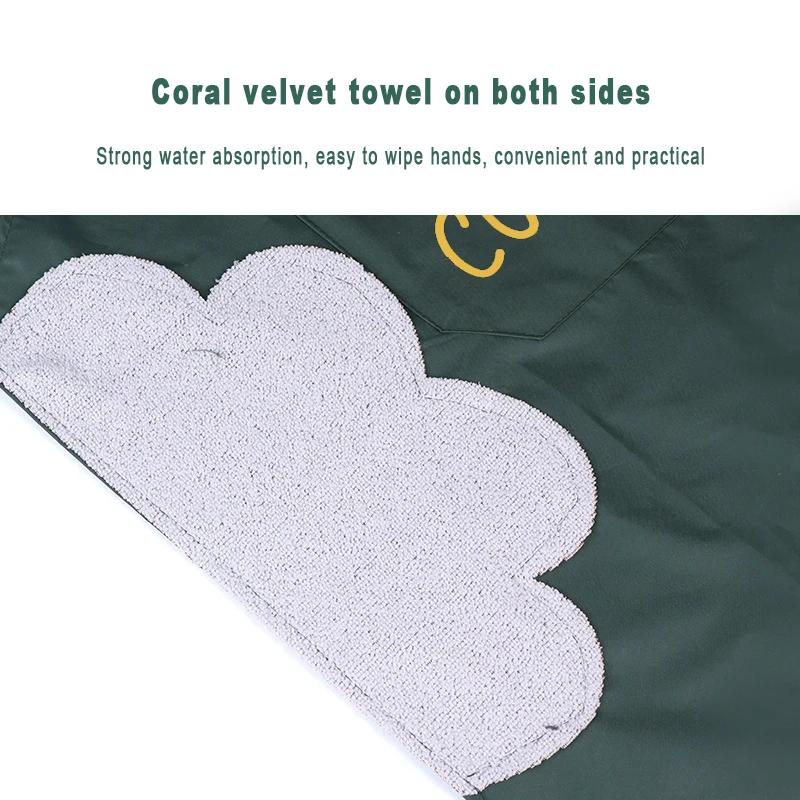 Women's Apron Waterproof Oilproof Can Wipe Hands Kitchen Work Clothes Home Cooking Cleaning For Men Sleeveless Apron