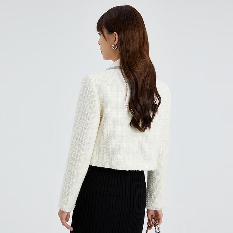 TATU Women's Elegant Short Tweed Style Jacket