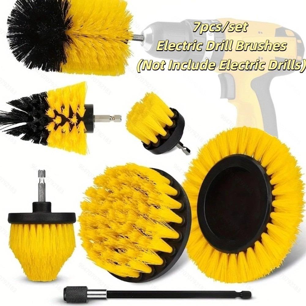 7pcs Deep Cleaning Drill Scrub Kit PP Drill Attachment Drill Brush Set  Cleaning Tool