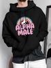 Unisex Hoodie, Casual Wear, Alpha Male Unicorn Rainbow Graphic, Pullover Hoodie, Funny Novelty Style, Daily Lounge Winter, Drawstring Kangaroo Pocket