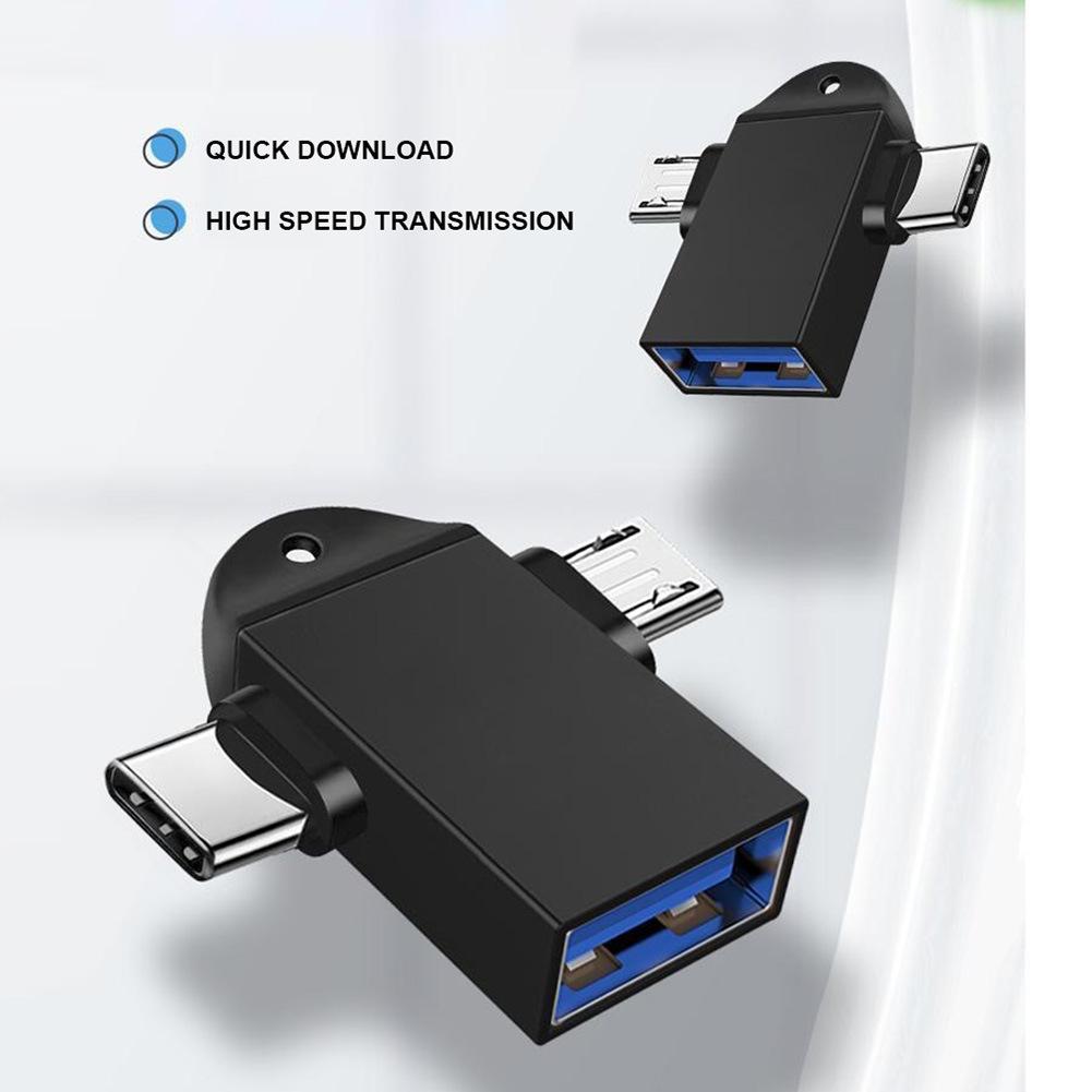 For Android Type-C 2-in-1 OTG Adapter Otg Type C Cable For Xiaomi Tablet Hard Disk Drive Flash U Disk Aluminum Alloy USB Mouse