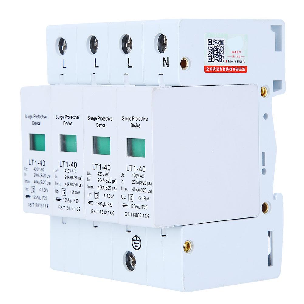 

4P LT140 Surge Protector 40ka Protection Module Appliances Low Voltage Arrester White