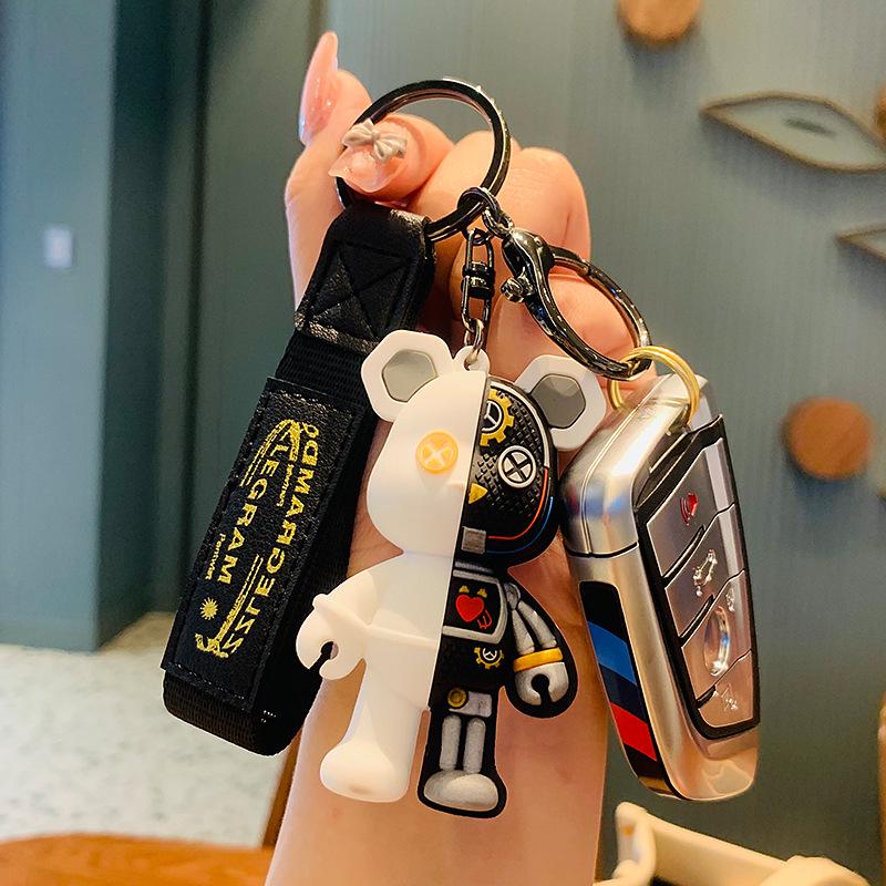 Adorable Cartoon Bear Keychain Pendant - Couple Car Bag Ornament Small Gift