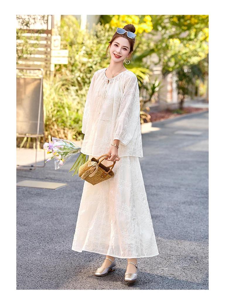 Summer 2025 Women's Fashionable Sunscreen Shirt, Camisole & Half Skirt Set - YE6362