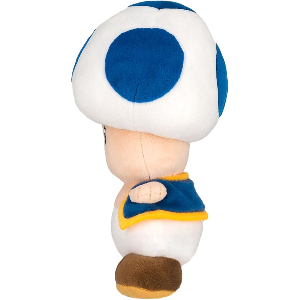 Sanei Boeki Super Mario All Star Collection Blue Toad Plush Toy 11x10x20cm