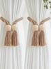 Magnetic Window Curtain Tiebacks Simple Wooden Tassel Curtain Buckle Curtain Holdback Suitable For Bedroom Living Room Kitchen Home Decoration