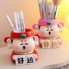 Student-style Creative Pen Holder As A Souvenir for The Office, A Desktop Decoration Item, A Small Scholar Figure, Exam Accessory