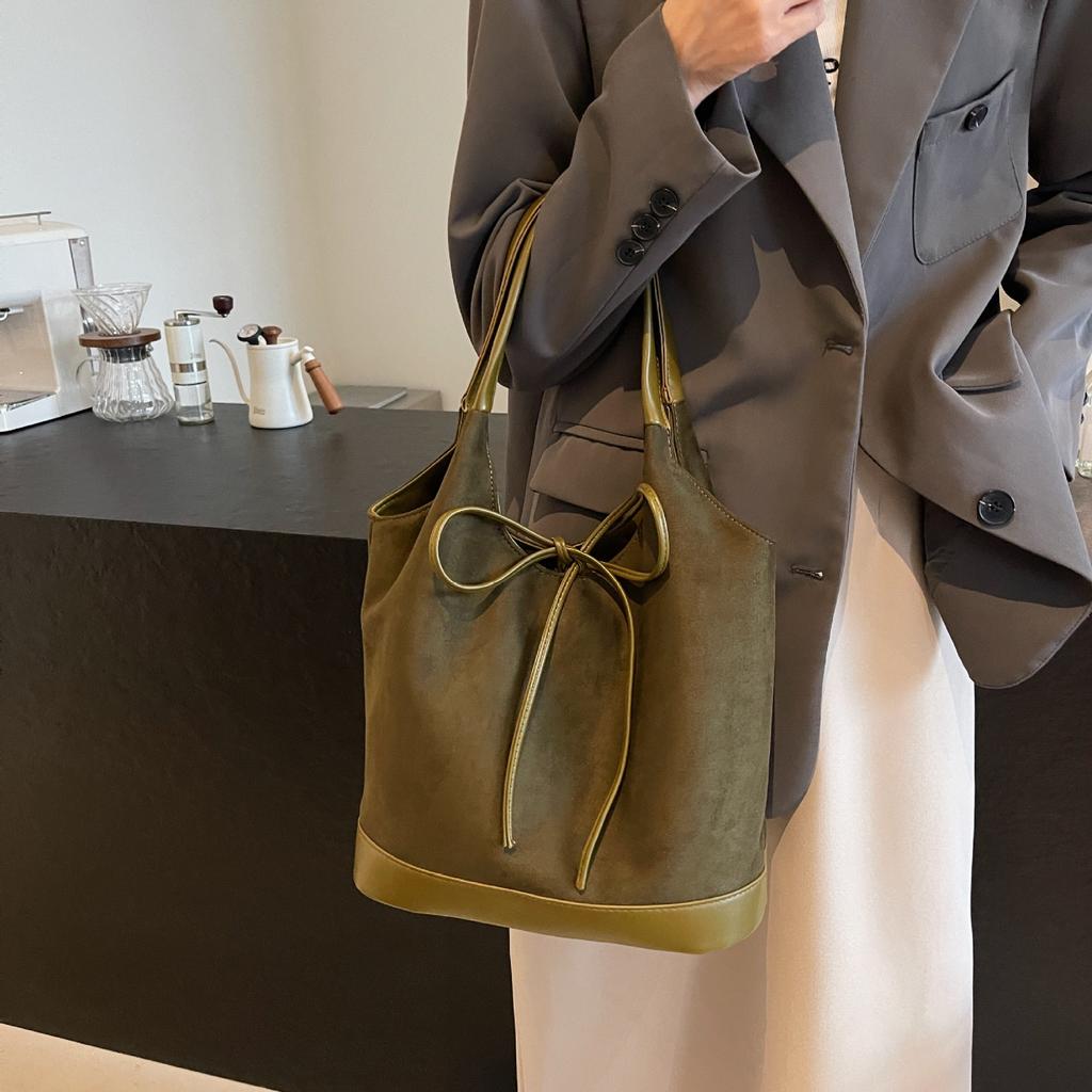 Schleife Matt Achselhöhle Tragetasche Große Kapazität Spleiß Eimer Tasche Schulter Große Tasche