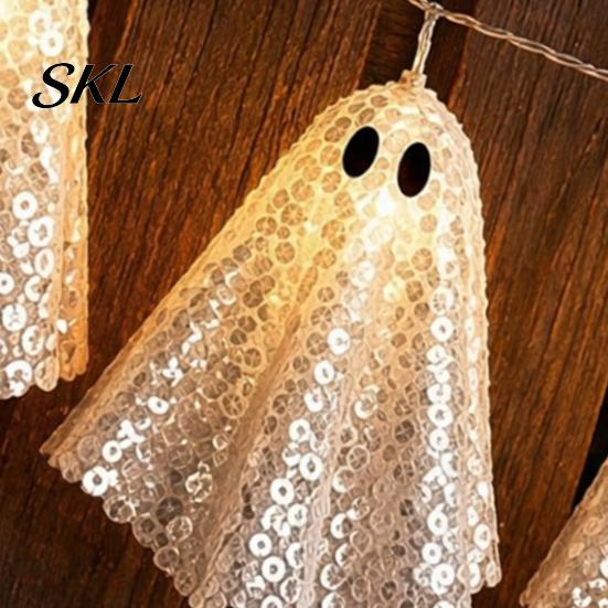 Halloween Themed Decorations Glowing Ghost Hanging Decor, Spooky Light Up Ornament for Party Scene, Indoor Outdoor Wall Window Decoration, Festive