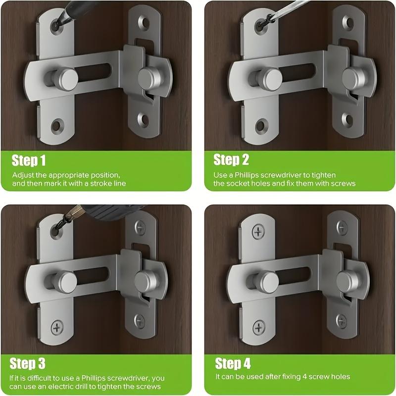 1ks Odolný 90stupňový zámek dveří - Odolný proti povětrnostním vlivům, Bezpečný pro domácí použití, Ideální pro vrata stodoly a dvířka skříněk