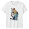 Owl Forest Watercolor TShirt Wildlife Nature Gift For Him And Her