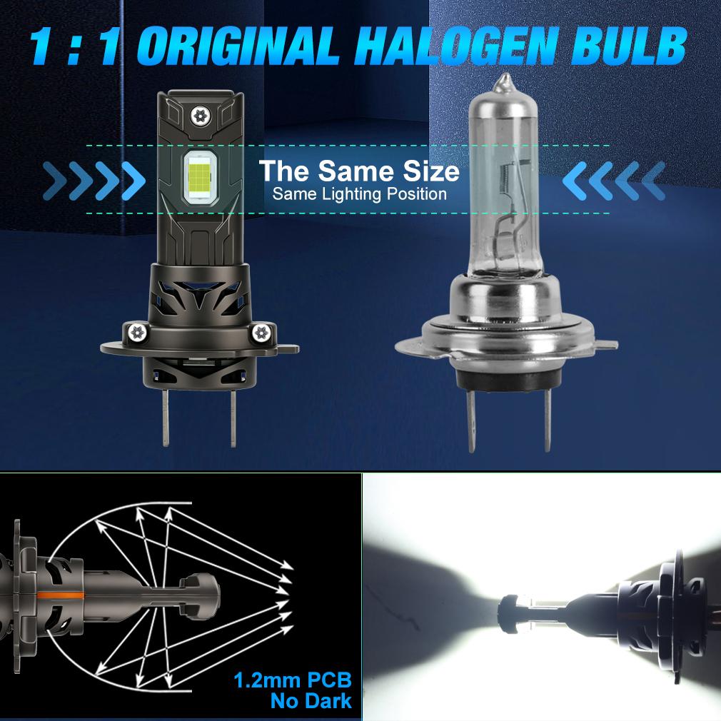 2Pcs 30000LM H7 LED Headlight Bulbs Mini Turbo H11 LED H8 9005 HB3 9006 HB4 Car Fog light H4 Motorcycle Headlamp Auto Plug&Play Lamp 6500K White