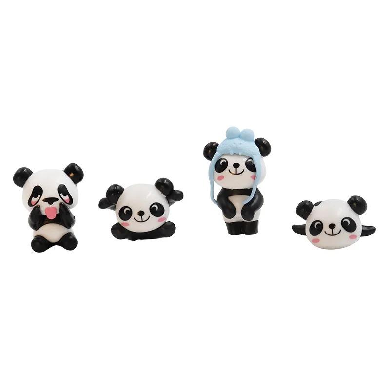 8 bucăți/set Accesorii pentru mașină Panda drăguț Jucării amuzante pentru interior Decorare mașină Tablou de bord Mini desene animate Bricolaj Ornament auto Accesorii decor